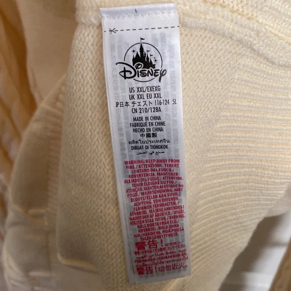 NWT Disney Minnie Mouse Cream Cable Knit Sweater Unisex Size XXL - Flawed - Picture 6 of 9